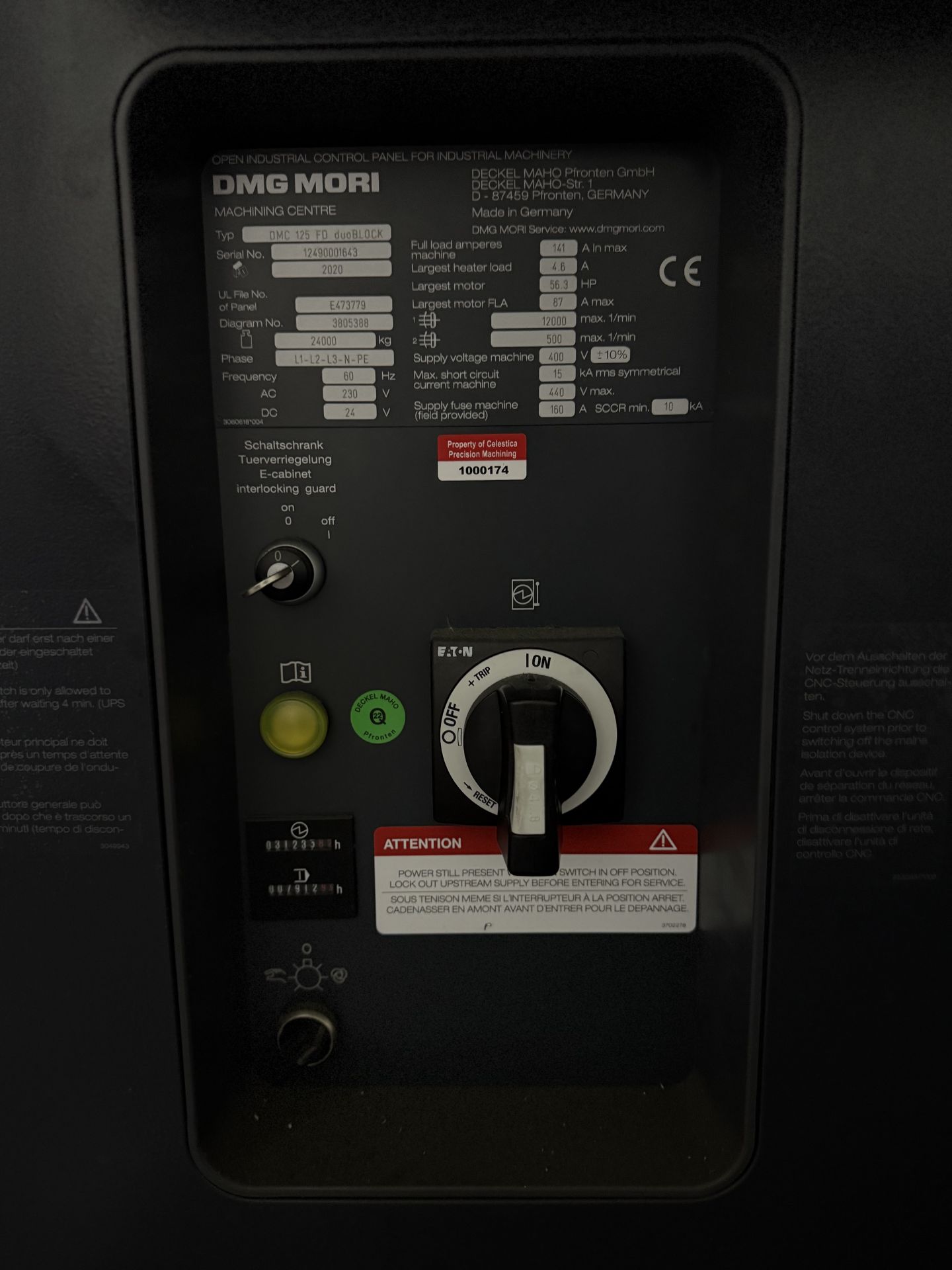 2020 DMG/Mori Mdl. DMC 125 FD duoBLOCK CNC MultiAxis Machining Center, s/n 124900001643, w/ CELOS - Image 5 of 16