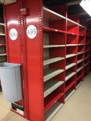 25 SECTIONS OF HALLOWELL H-POST CLOSED BACK SHELVING