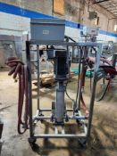 Grundfos Pump and Motor, 250/480 volts, 3 phase with hoses on stand with wheels, 27" W X 48" L X 68"