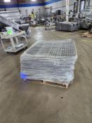 Lot of (36) 43" W X 44" L All Stainless Steel Screens, overall dimensions 40" W X 48" L X 27" T,