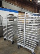 Smoke Trucks, all stainless steel, (15) s.s. screens in each truck, 15 slots with trays, 42" W X 44"