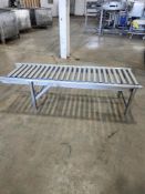 Roller Conveyor, not powered, stainless steel, on legs, rollers are 19" wide, 24" W X 75" L X 21"