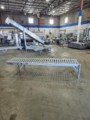 Roller Conveyor, not powered, stainless steel, on legs, rollers are 19" wide, 24" W X 103" L X 21" T