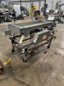Eriez Vibrating Conveyor, 240/480 volts, 3 phase, 24" W X 60" L conveyor bed, 18" discharge chute