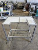 Stainless Steel Table with poly tops, 26" Wide X 40" Long X 36" Tall, 26" W X 40" L X 36" T