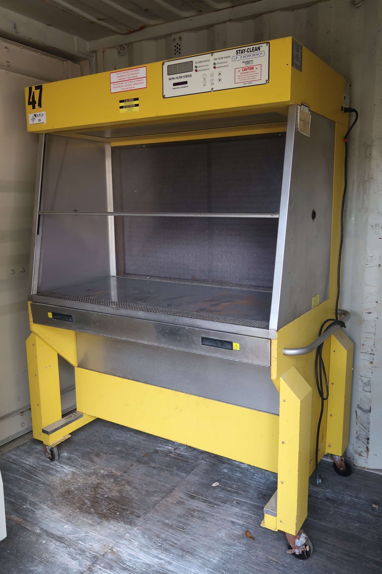 Lab Products Inc. 30909DEL Mobile Lab Hood with Hepa Filtration, S/N ...