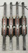 Lot of (4) Hiwin #HG25 Linear Blocks w/Rails