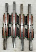 Lot of (4) Hiwin #HG25 Linear Blocks w/Rails