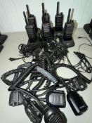 Lot of (6) Kenwood Radios w/Batteries, Charging Bases, Charging Cables & Remote Speaker Microphones