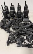 Lot of (8) Kenwood Radios w/Batteries, Charging Bases, Charging Cables & Remote Speaker Microphones
