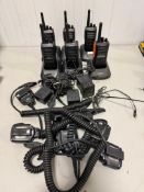 Lot of (6) Kenwood Radios w/Batteries, Charging Bases, Charging Cables & Remote Speaker Microphones