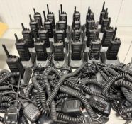 Lot of (25) Kenwood Radios w/Batteries, Charging Bases, Remote Speaker Microphones