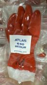 Lot of (24) - Showa Best #640M-08 Atlas Double-Dipped PVC Full-Arm Length Gloves - Medium