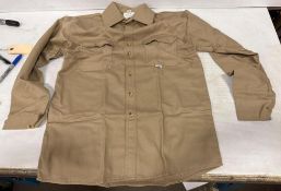 Lot of (9) - Chicago Protective Apparel Flame Resistant Khaki Work Shirt - Medium