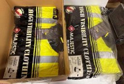 Lot of (2) - Majestic #75-1313/X1 Hi-Vis Yellow Bomber Jackets - X-Large