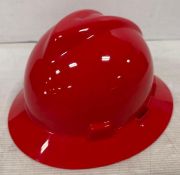 Lot of (20) - MSA #495736 V-Gard Full Brim Hard Hats Red