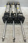 Lot of (3) SMC #: CLAFN63-250-D-XC22 Cylinders