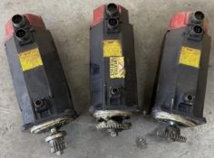 Lot of (3) Fanuc #A06B-0163-B175 Servo Motors