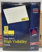 Avery #5972 High Visibility Neon Yellow Labels