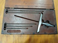 Vintage Starrett depth micrometer set. Incomplete Set.