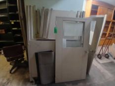 Lot of 10 Metal Office Divider Panels and 2 Doors