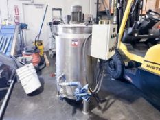 40 Gallon Jacketed Tank with High speed Immersion Mixer inside