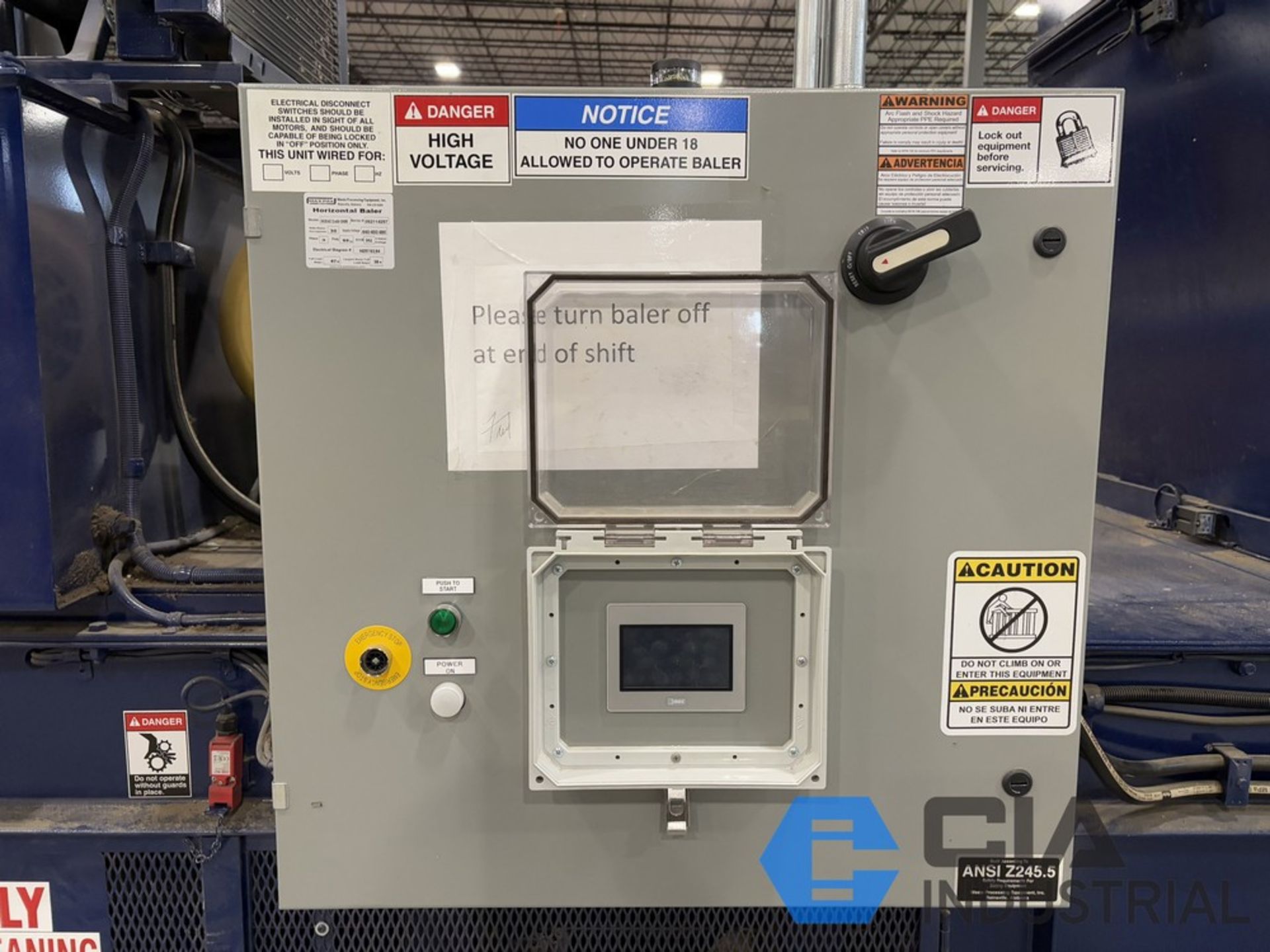 2021 MAX-PAK MODEL 4272 HORIZONTAL BALER; S/N 062114297, 30-HP MAIN ...