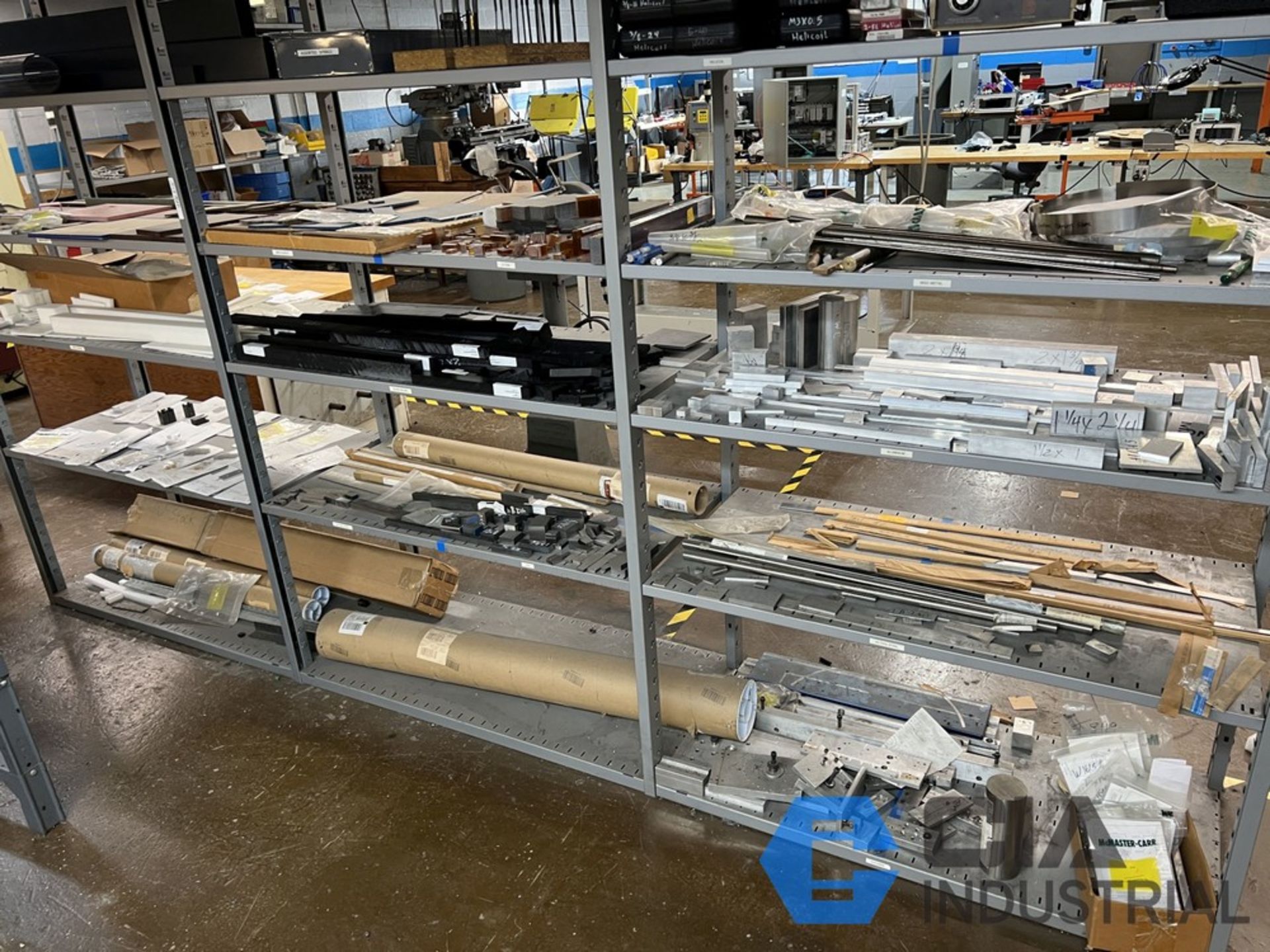 (LOT) ALUMINUM AND METAL STOCK ON (2) RACKS