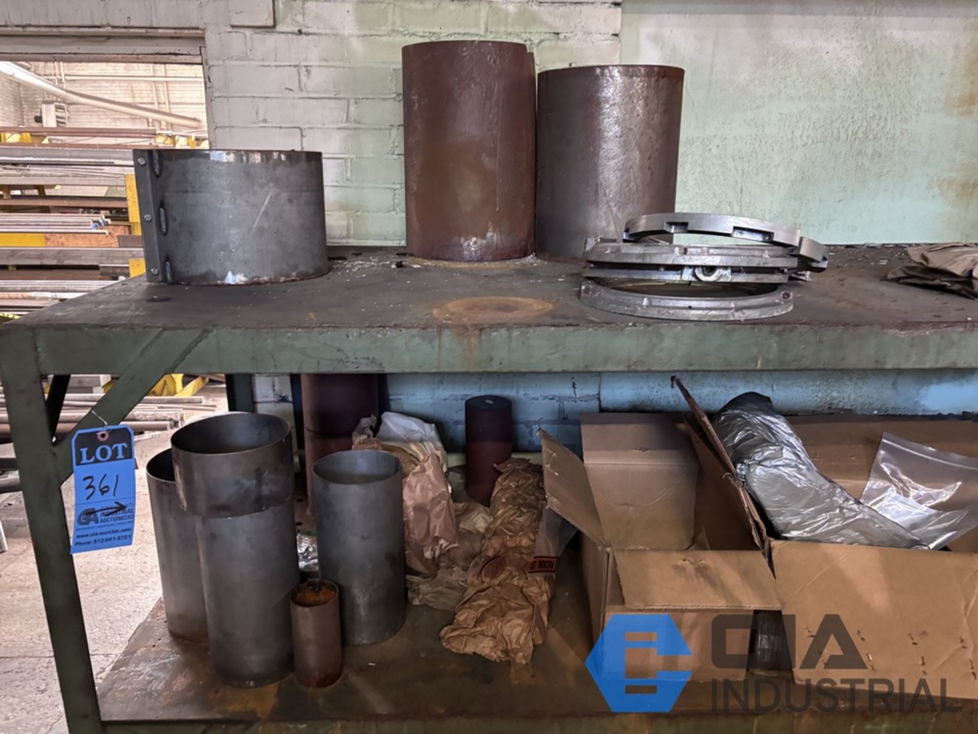 (LOT) MACHINE PARTS & HARDWARE ON (8) SECTIONS OF STEEL SHELVING ...