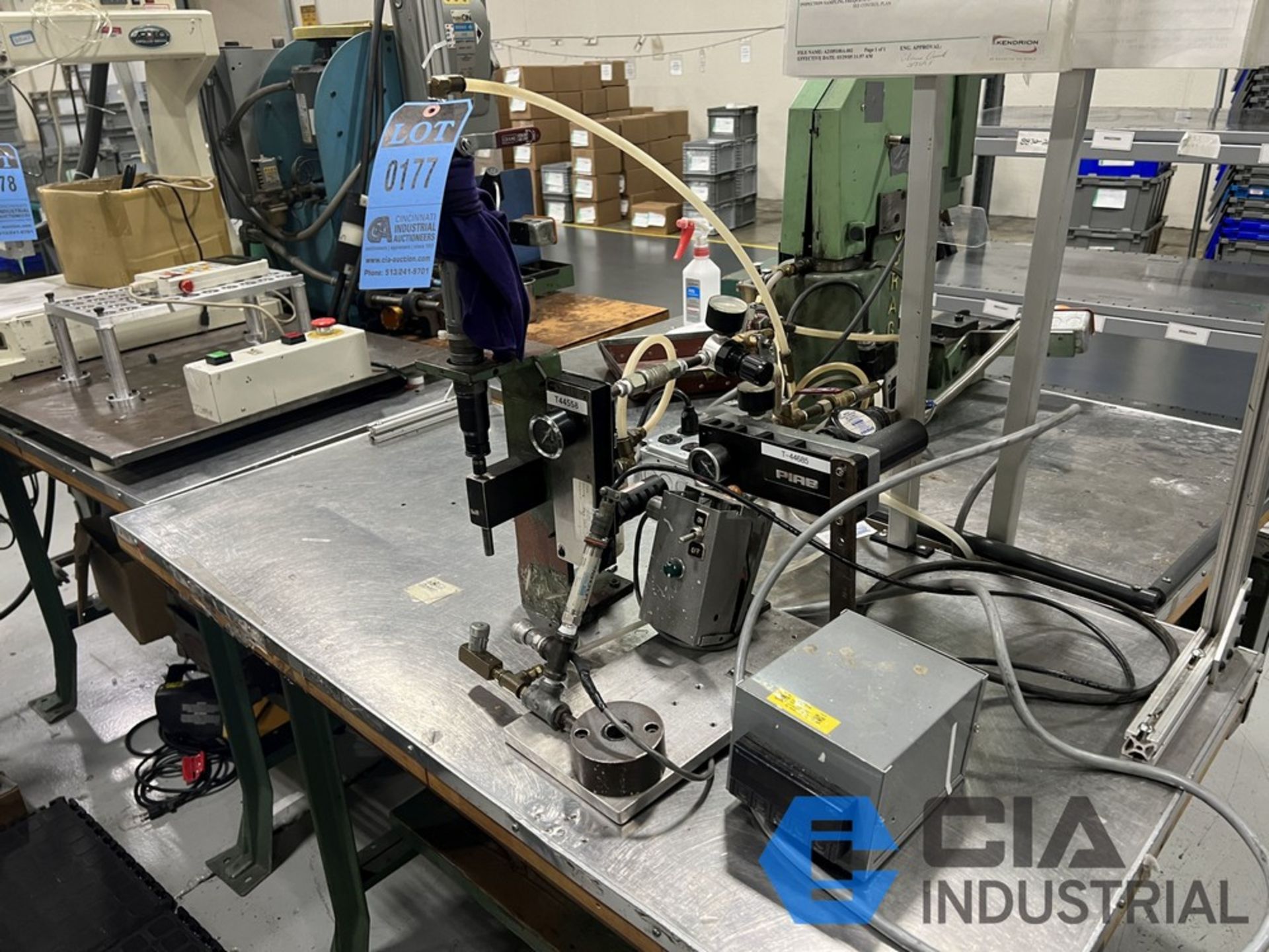 Piab Block ASSEMBLY STATION TO INCLUDE NEWPORT CONTROL, SCREW DRIVER, PIAB AIR ...