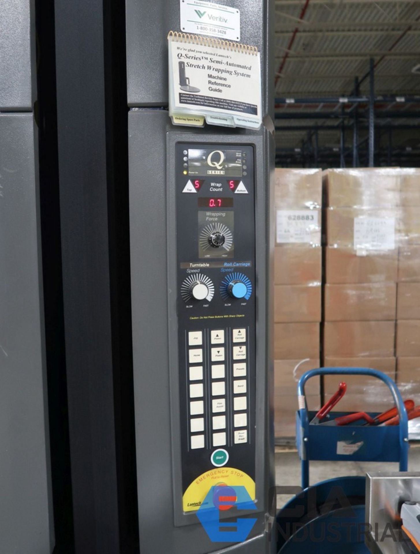 LANTECH MODEL Q300 SEMI-AUTOMATIC STRETCH WRAP MACHINE; S/N QM015039, W ...