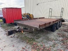Homemade steel deckover 16' flat deck trailer with 5' dovetail, tri axle - NO TITLE