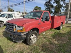 2001 FORD F-550 Super Duty, utility/service body diesel, manual trans, 2WD, reg. cab, 219,600
