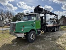 2001 VOLVO WG64 knuckle boom crane truck - HIAB 235KN-1 boom, Cummins ISM dsl, 8 spd manual w/deep