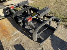 68" skid steer mounted grapple bucket