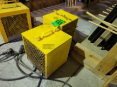 Lot of (2) STELPRO mod. PCH4800T, 20A, 60hz, 1PH, 240V, 4800W Portable Space Heater Fans, for Garage