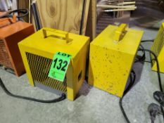 Lot of (2) STELPRO mod. PCH4800T, 20A, 60hz, 1PH, 240V, 4800W Portable Space Heater Fans, for Garage