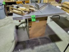 Custom Steel Top Sliding Table Saw with Ventilation Outlet, TELEMECANIQUE On-Off Controller,