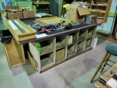 20-Compartment Wooden Materials Storage Worktable (Contents Not Included)Approx. dimensions: 8' W