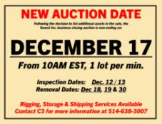 Auction Date Moved to Wednesday December 17 from 10AM - 1PM - New Lots Are Being Added (View Here)