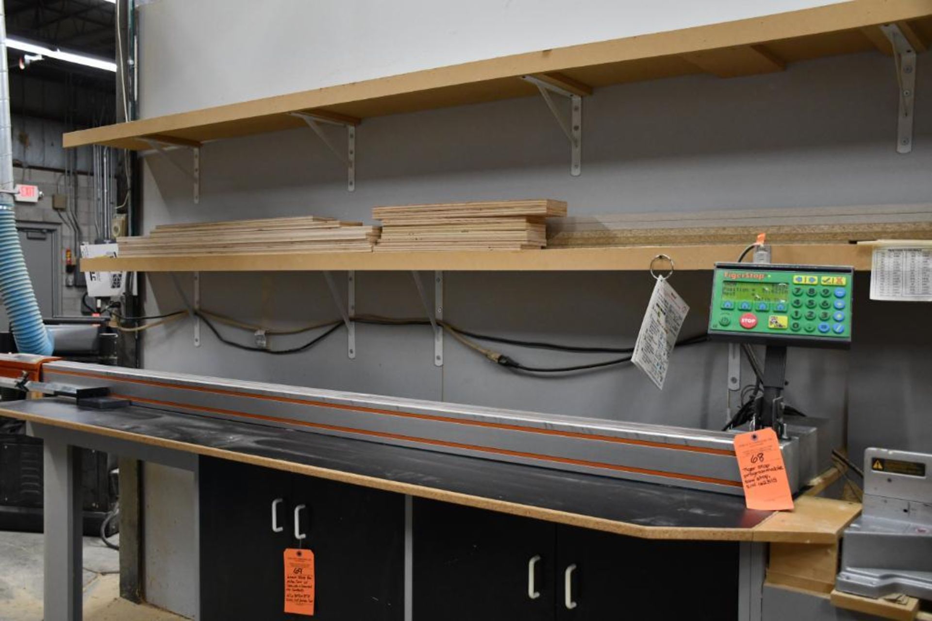 TIGER STOP PROGRAMMABLE SAW STOP, S/N 1623115, PUSH PAD PLC ...