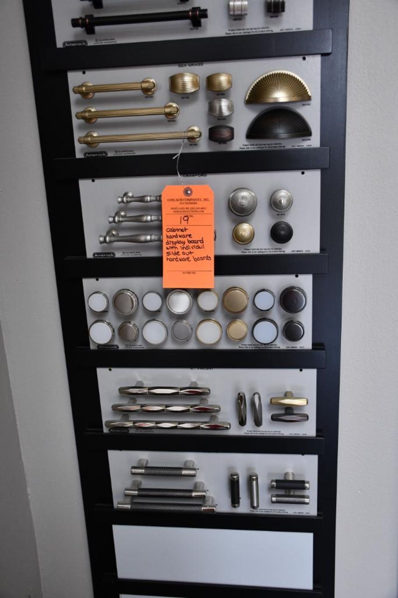 Kitchen Hardware Display CABINET HARDWARE DISPLAY BOARD WITH INDIVIDUAL SLIDE OUT HARDWARE BOARDS