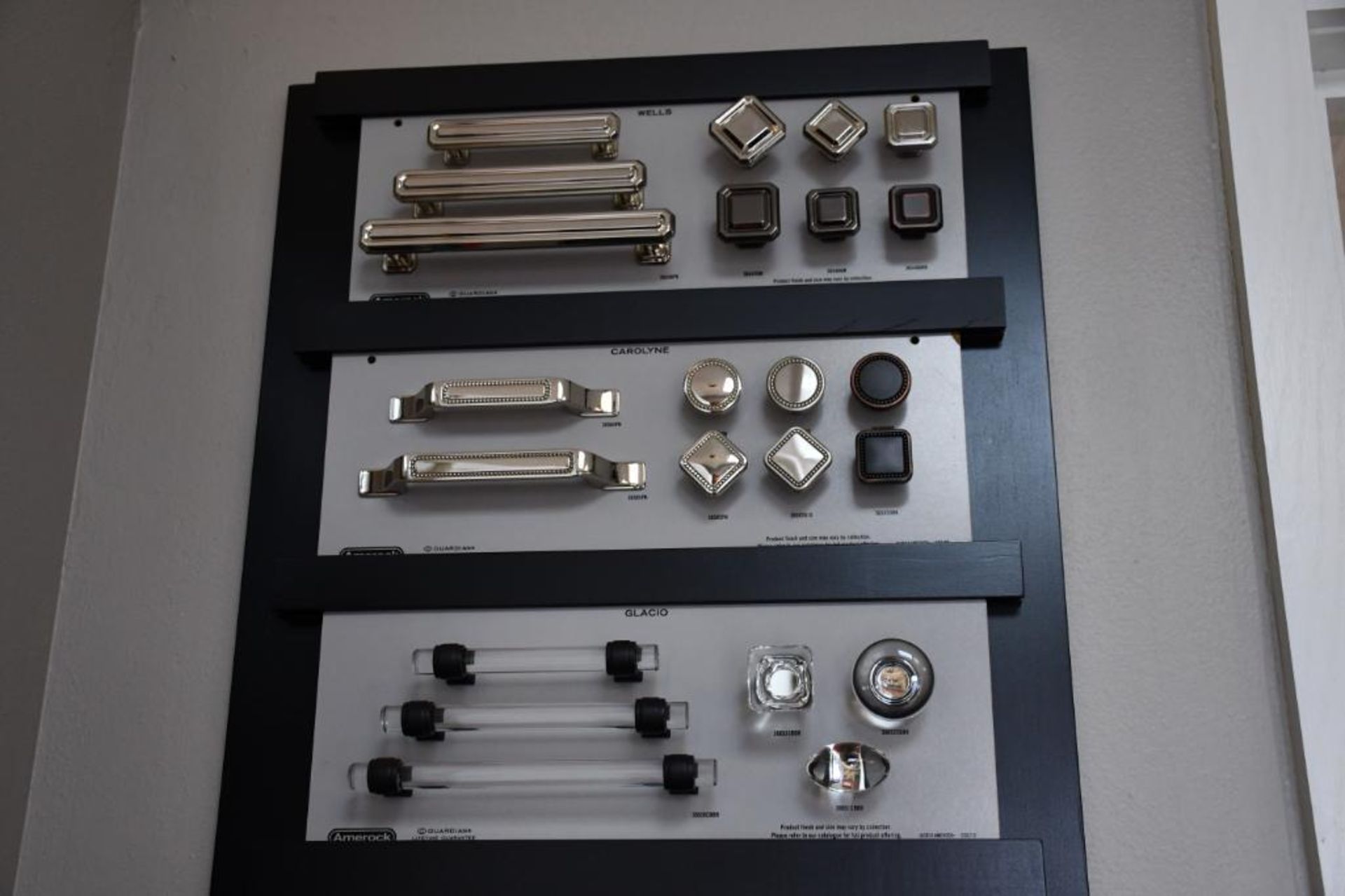 Kitchen Hardware Display CABINET HARDWARE DISPLAY BOARD WITH INDIVIDUAL SLIDE OUT HARDWARE BOARDS