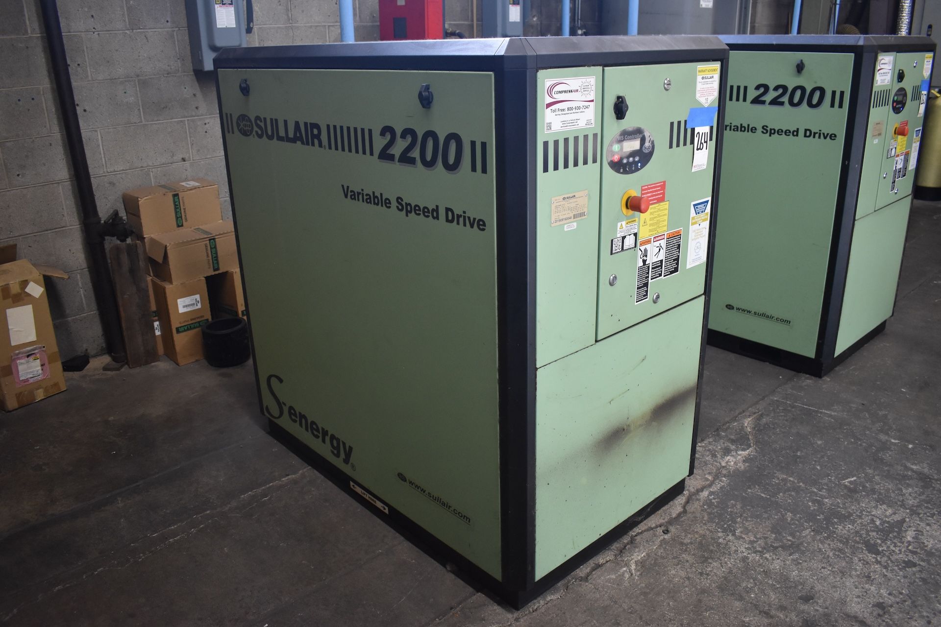 Solair Model 2019 SULLAIR 33.9HP MODEL S ENERGY 2209V AC AIR COMPRESSOR, S/N ...
