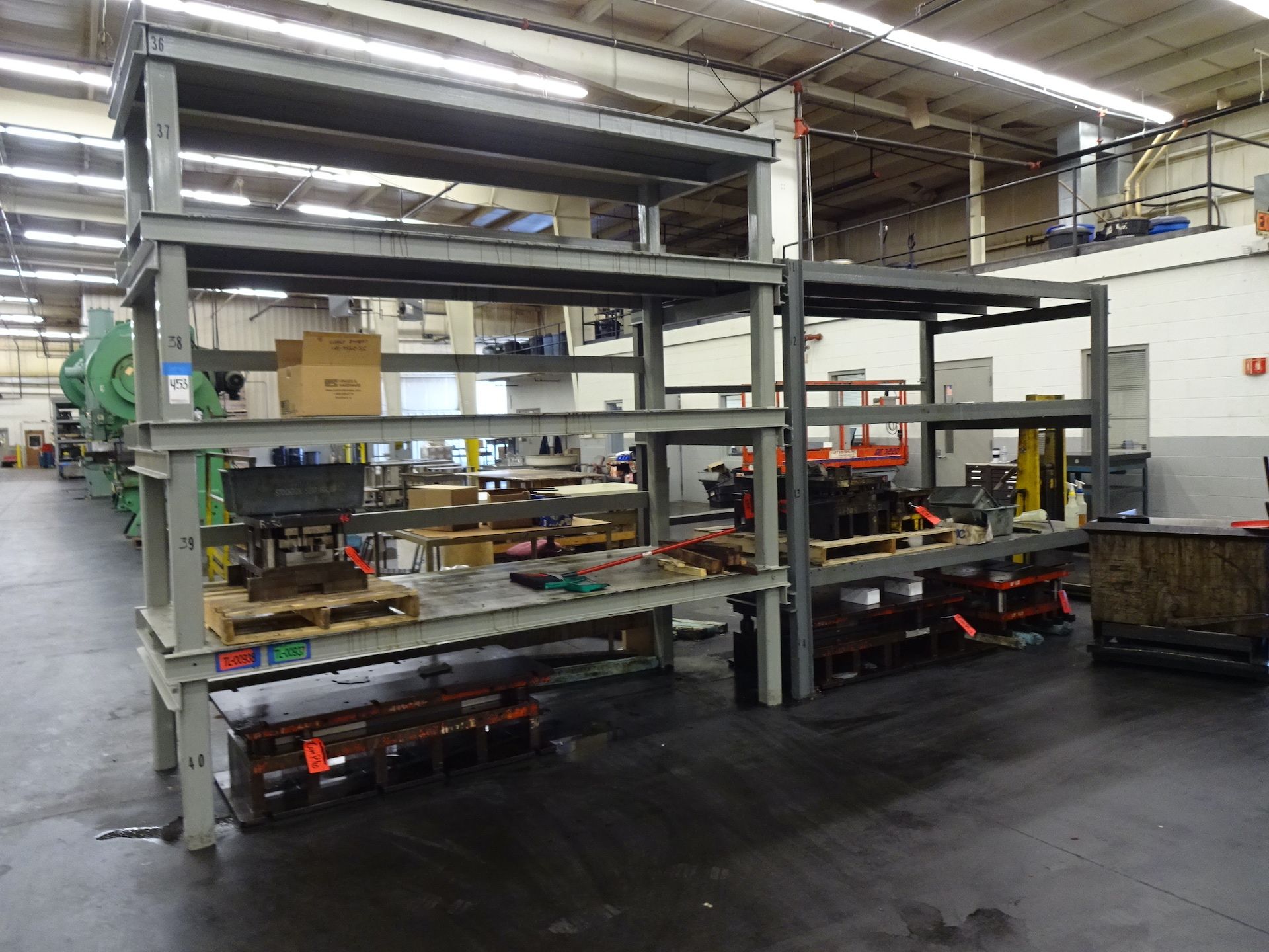 (2) SECTIONS OF HEAVY DUTY STEEL DIE RACK