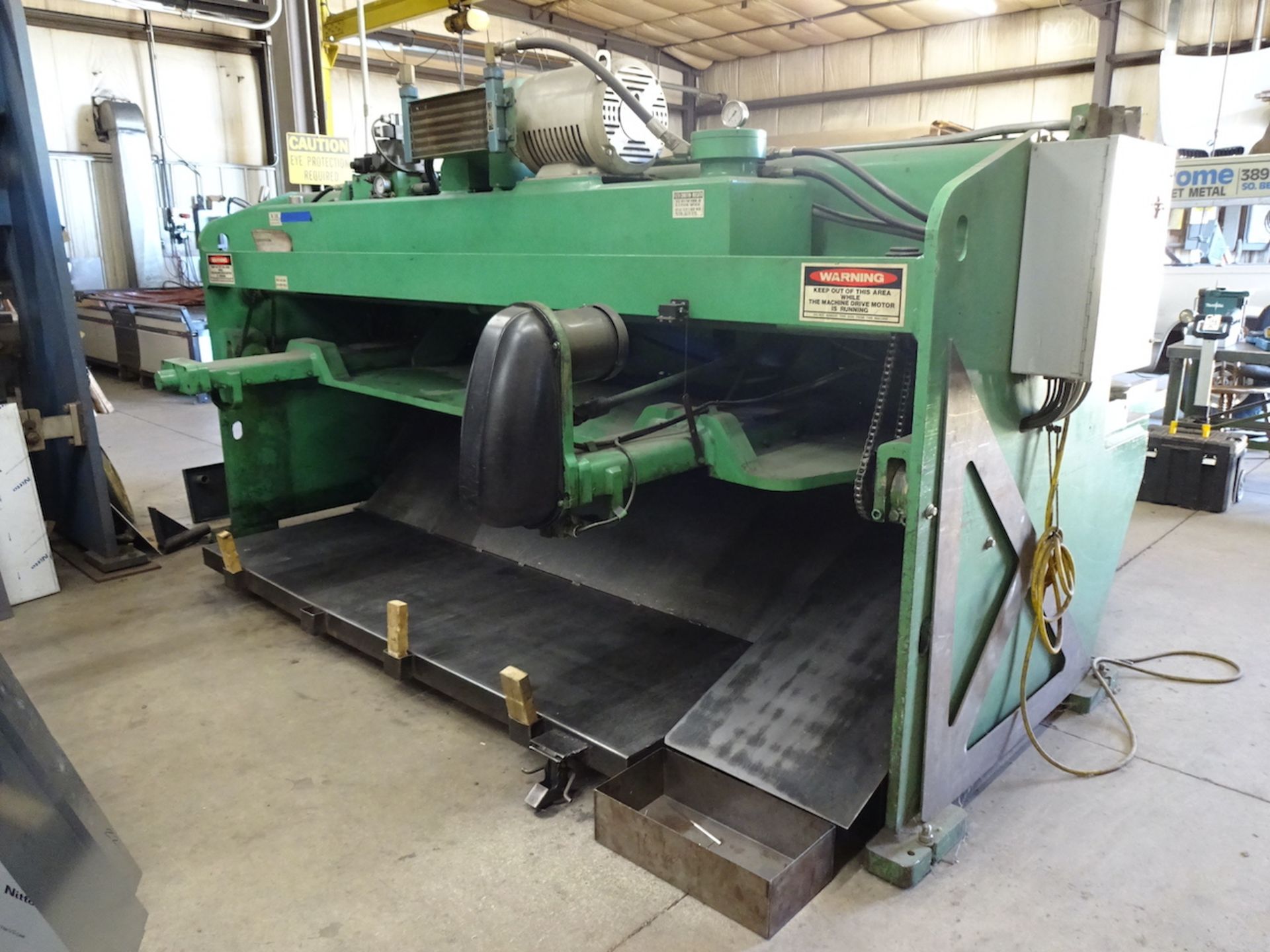 ACCURSHEAR 10 FT. MODEL 625010 HYDRAULIC POWER SQUARING SHEAR S/N 1159 ...