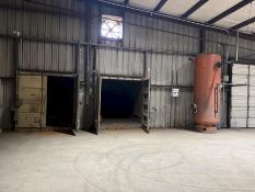 Lot of 2: 20 Containers Walk in Blast booths with Empire Dust Collector and Pressure Pot Model DCM-
