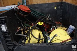 (8) ASSORTED RETRACTABLE HOSES AND CORDS