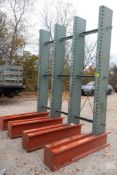 STEEL CANTILEVER RACK 102" X 124" WITH ASSORTED 48" SUPPORT ARMS