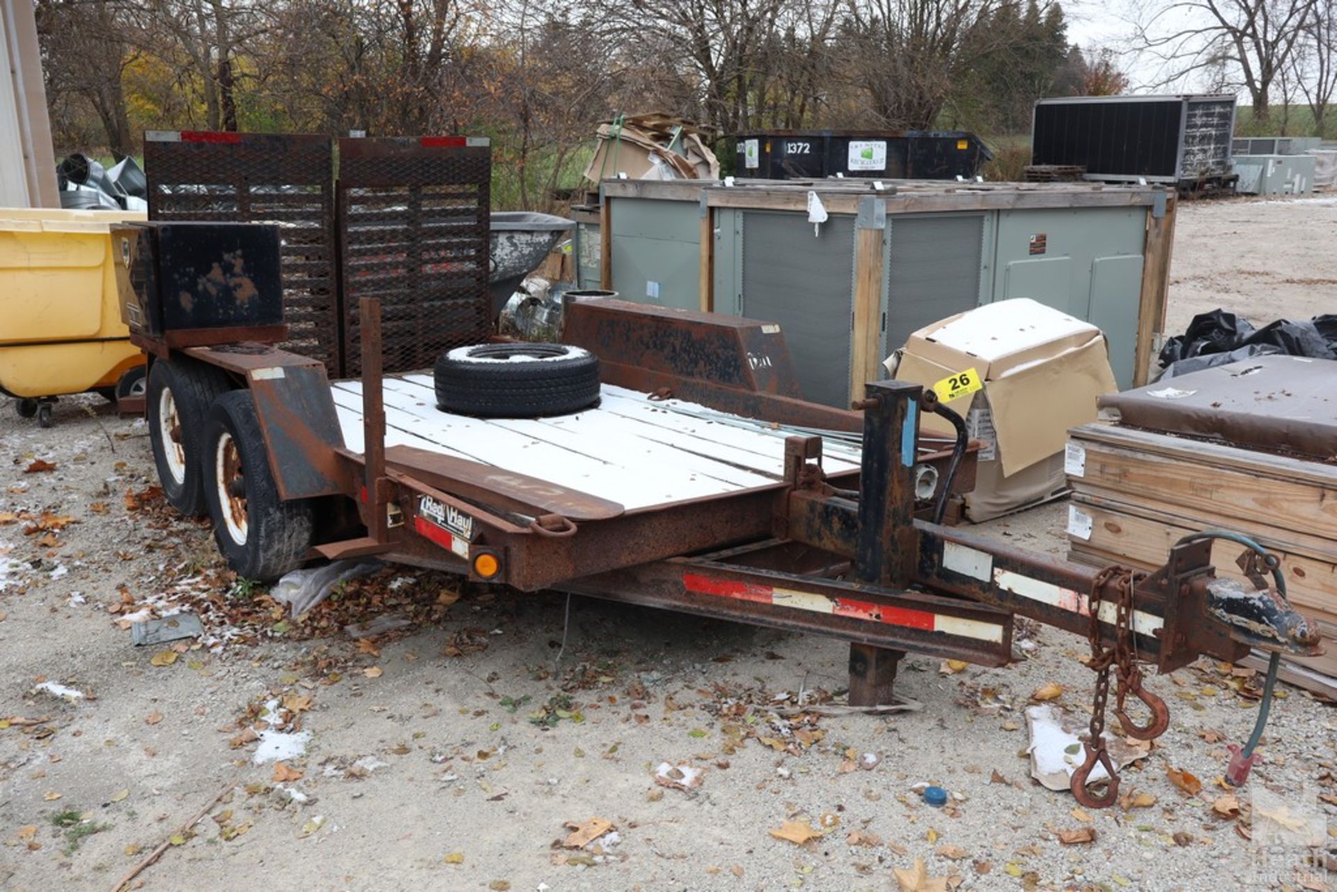 2002 REDI HAUL TANDEM AXLE TILT DECK TRAILER VIN 47SS122T921019185, WOOD DECK WITH STEEL RAMPS 12" X